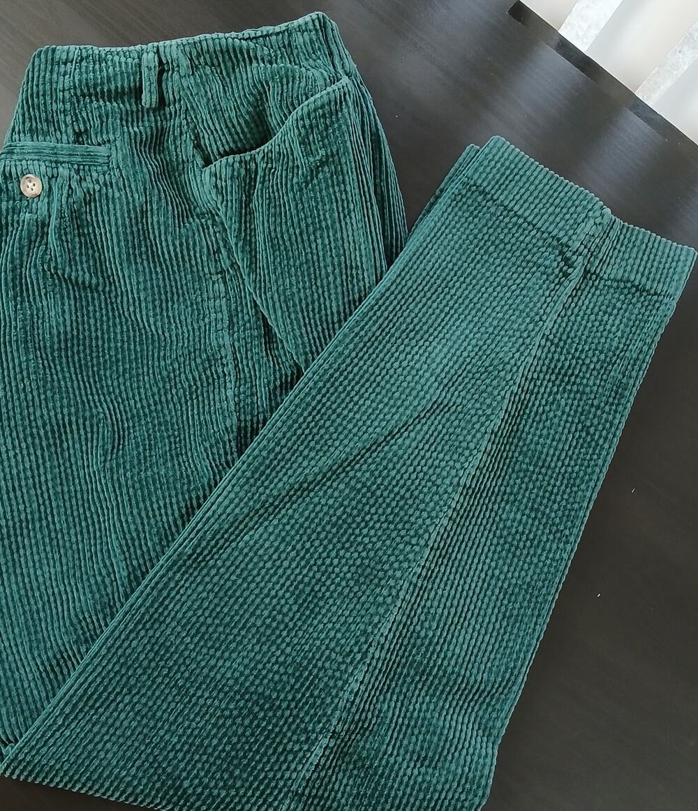 Talbots Green Corduroy Pants 8 vtg 90s high waisted cottage mom tapered trousers
